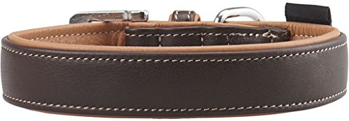 Knuffelwuff Hundehalsband Leder Lederhalsband Hund weiches Leder Arcadia 51-59 Braun