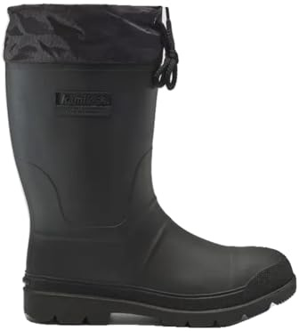 Kamik Forester Insulated Rubber Hunting Boots - Waterproof Insulated Boots for Men - Slip-Resistant Outsole for Hunting - Snow Shoes with Removable Liner - Mid-Calf Height, Black - 12
