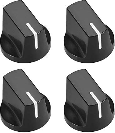 sourcing map 4 Stück 6.4mm Potentiometer Drehknöpfe für E-Gitarre Kunststoff Volumen Ton Knöpfe Schwarz | Für E-Gitarre, Volumen Ton