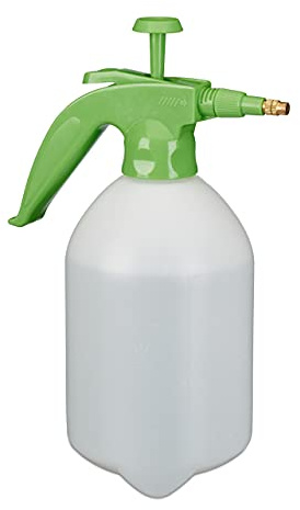 Relaxdays Spruzzatore a Pressione da 2 Litri, Ugello Regolabile, Nebulizza Acqua e Diserbante, da Giardino, Bianco Verde