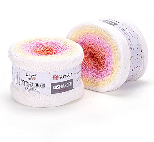 Yarn Art YarnArt RoseGarden 100% algodón Super Fino Cake Yarn 1 madeja / ovillo 250 gr (8.8 oz) 1093 yardas (302)
