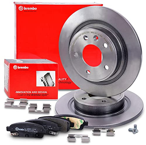 BREMBO Coated Disc Line Bremsenset Hinterachse inkl. Bremsscheiben Hinten Ø 292 mm Voll und Bremsbeläge Hinten Kompatibel mit CHEVROLET CRUZE, ORLANDO, VOLT, OPEL AMPERA , ASTRA J, CASCADA, ZAFIRA C