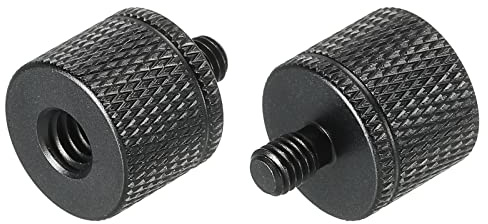 sourcing map 2Pack Mikrofonständer Adapter 1/4 Buchse x M5 Stecker Kamera Schraube Schwarz