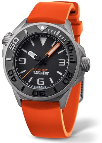 Undone Aquadeep Signal, automatisch, Titan, Silikon, Grau, Orange, Saphir, Herrenuhr, Sand, Tauchen, sand, Tauchen