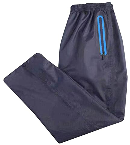 Pantalon de pluie pour homme et femme, pantalon de cyclisme, imperméable et coupe-vent, unisexe, respirant, coupe-vent et respirant avec poches zippées, pour homme et femme