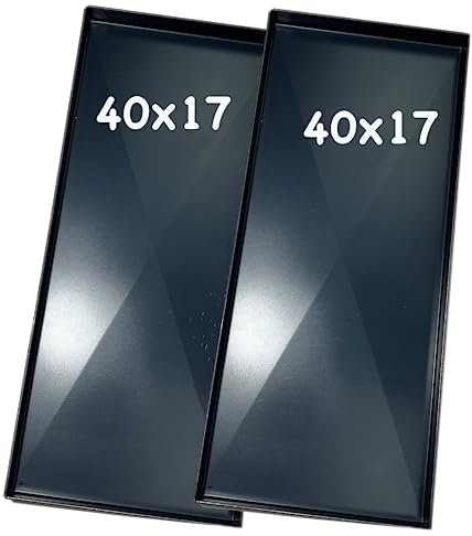 [2 PEZZI] Teglia ferro blu 40x17x2 Cm, misure per forno Effeuno con diagonale antideformazione Spessore teglie 8/10 Pizza alta idratazione ideale per professionisti della pizza e focaccia