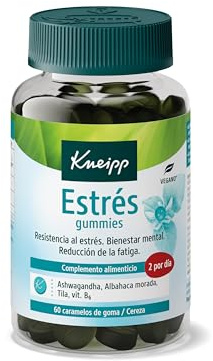 Kneipp Estrés Gummies; con Albahaca Morada, Tila, Ashwagandha y Vitamina B6; Ayuda a Lidiar con el Estrés, al Bienestar Mental y a Reducir la Fatiga; 60 Gominolas