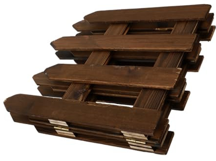 BESPORTBLE Clôture Décorative de Jardin en Bois, Bordure Extérieure Pliable, Facile à Assembler Nettoyer, pour Cour et Jardin, Couleur Café