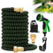 Gobesty Manguera Extensible 30M, Manguera de Jardin Extensible con Pistola Rociadora de 10 Funciones Manguera Flexible Manguera Mágica Extensible para Rociar el Césped, Limpiar Autos