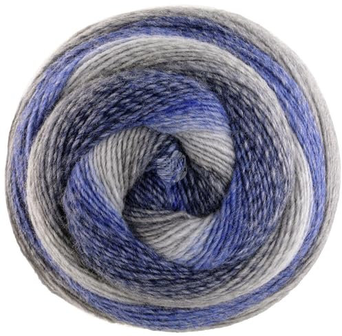 LANA GROSSA Gomitolo Versione | Dochtgarn mit Farbverlauf | Handstrickgarn aus 60% Schurwolle & 40% Polyacryl | 200g Wolle zum Stricken & Häkeln | 700m Garn FB 455
