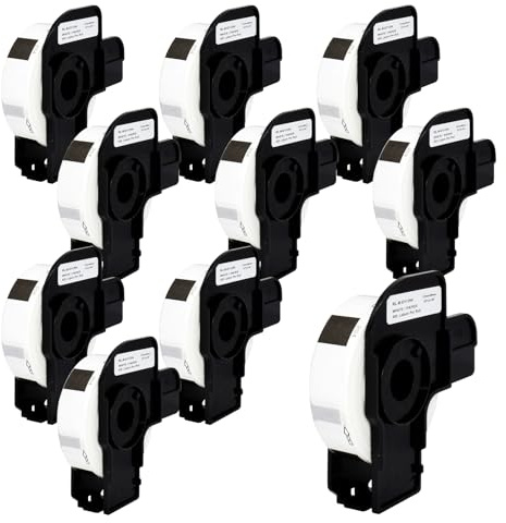 Veson – 10 rullar vita DK-11204 DK11204 kompatibel med Brother-adressetiketter, 17 mm x 54 mm fraktetiketter för Brother QL etikettskrivare (400 etiketter per rulle)