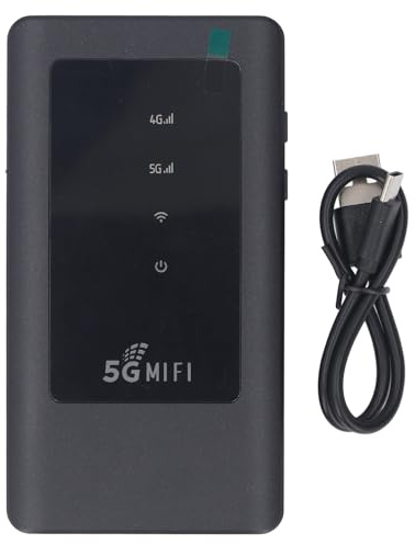 5G WiFi Mobile Hotspot Professional High Speed 5G Modem Wireless Router Portable WiFi Device 4000mah Support 6 Connected Devices with 2.4 Inch Lcd Screen for Travel. Black