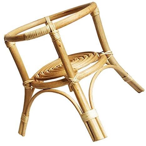 Soporte de madera de mimbre para macetas, para exteriores, para macetas