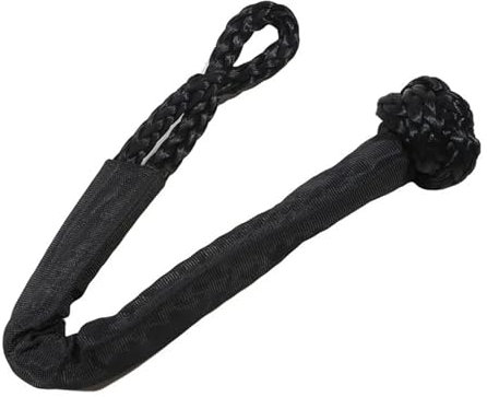 Abschleppschäkel Weicher Schäkel aus synthetischer Faser für die Fahrzeugbergung, Off-Road-Abschleppseile, Autoanhänger-Zugseil mit Schutzhülle Abschleppseil(Black)
