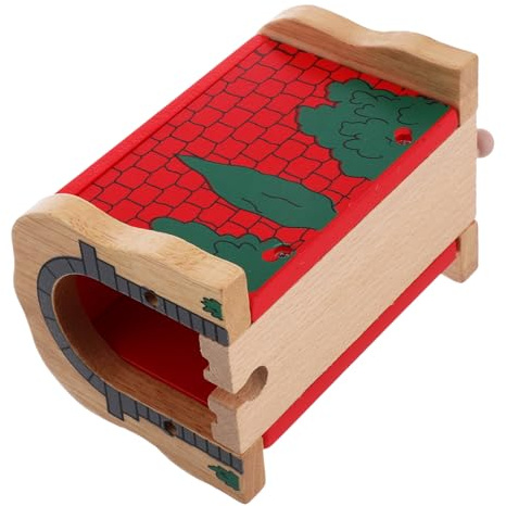 ifundom Hölzerner Eisenbahntunnel für Kinder, Spielzeug Gleiserweiterung | Holz Ausführung, Elegantes Design, Modellzubehör für Haus und Kindergarten