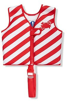 Swim Essentials | Gilet da nuoto a righe granchio rosso/bianco 1-2 anni