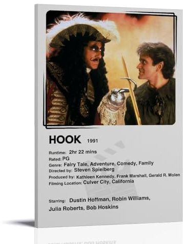 HUEAEHAHE Hook 1991（1） Poster Room Decorative Canvas Posters Aesthetic Poster Print Wall Art Decor Posters 16x24inch(40x60cm) Frame-style-4
