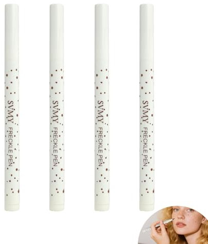 4 bolígrafos de pecas, pecas de henna marrón, pecas, pecas falsas, maquillaje natural de pecas, resistente al agua de larga duración