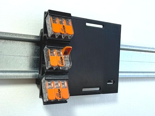 Universal DIN Rail Hutschienenadapter für Aktoren und Sensoren | Inkl. 3x Wago Verbindungsklemmen 221-413