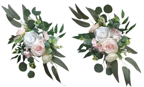 Vynetra 2 pezzi fiori artificiali festoni decorativi festoni per cerimonia di nozze segno ricevimento sfondo decorazione del partito