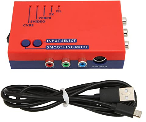 Watris Veiyi Adapter Konverter, AV auf Adapter, 480P Retro Game 2X Linien Multiplikator für PS 2 N64