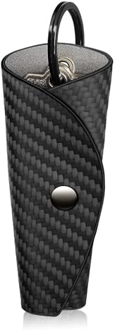 T-carbon Minimalist Key Holder, Carbon Fiber Wrap Keychain for 2–5 Keys, Compact Anti-Scratch Key Organizer Wallet for Pocket & Bag Keychain Cover