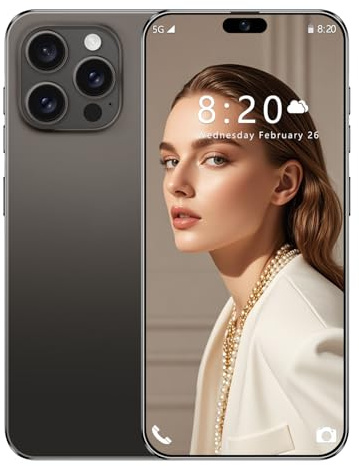 ULUCAN Nuovo smartphone I16Pro Max, 16GB RAM 1TB ROM, telefoni Android, schermo HD da 7,3 pollici, telefoni cellulari con fotocamera professionale da 8000mAh, telefoni cellulari con sblocco,Black-1TB