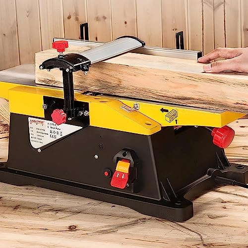 Raboteuse électrique en bois de 15,2 cm, 1800 W, tête de coupe précise 12 000 tr/min, grande table de travail en aluminium pour le travail du bois