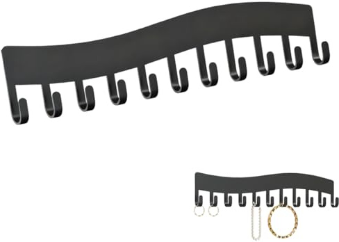 YUVKIN 1 PCS Robusto Organizzatore Gioielli - Porta Collane da Parete per Collane, Bracciali e Orecchini - Appendino Gioielli da (Nero)