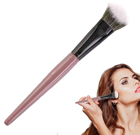 Brochas de Colorete para Mejillas Herramienta difuminadora portátil para | Brocha Para Iluminador Mujer Niña Colorete Mejilla Polvo Contorno Bronceador Iluminador Viaje Compacto