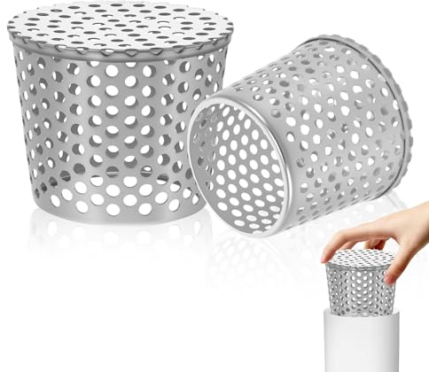 2 Grondaie per Grondaie, In Acciaio Inox, 60-75 mm, Protezione per Grondaie, Protezione per Grondaie, per Tubi di Scarico e Scarichi