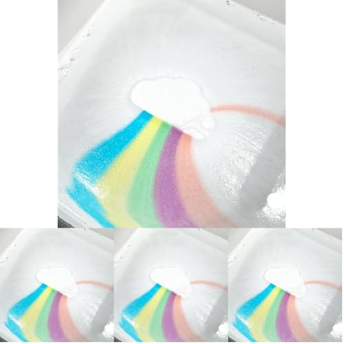 French Tendance - Bombe de Bain Moussant - Nuage Effet Arc en Ciel - Relaxant - Aromatherapie - Cadeau Femme et Enfant - Senteur Coco - 50 gr (Lot de 4)
