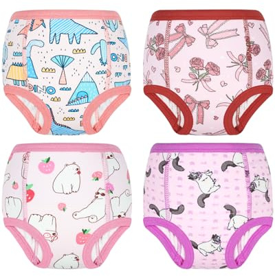 MOEMOE BABY Töpfchen Trainingshose 4 Stück Absorbiert Baby Töpfchentraining Unterhose für Kinder Mädchen 4 Jahre