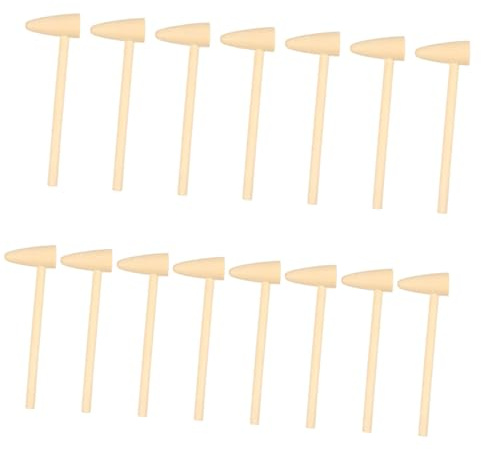 FUNNETOYU 15 Stück Holzhammer für Kleine Kleiner Hämmer aus Robustem Holz Sicherer Kinderspielzeug Schlägel für Jungen und Mädchen Tragbar für Frühe Entwicklung