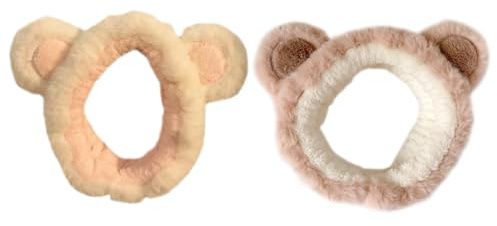 Milisten Lot de 2 Bandeaux pour Cheveux Femme Réutilisables en Tissu Doux Design Élastique, Bandeau Cosmétique pour Spa et Maquillage, Style Créatif et Confortable