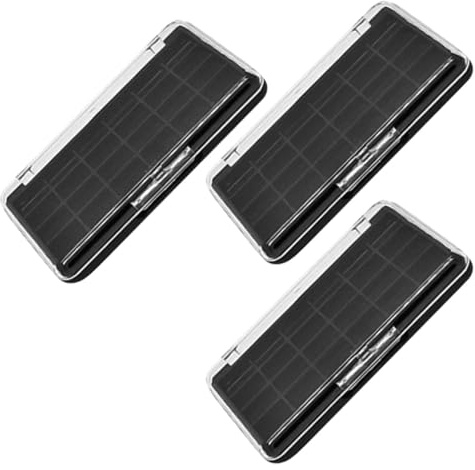 LOORGVEL Organisateur Portable de Fards à Paupières en Abs Noir, Boîte à Maquillage DIY 3 Pièces pour Rangement Voyage et Maquillage Facile