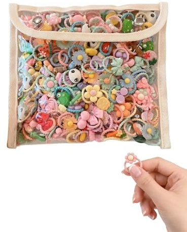 HAPZUR Élastique Cheveux Fille 50 Pièces, Petits Chouchous Bébé & Enfant, Anti-Casse, pour Cheveux Fins et Délicats, Accessoires Cheveux Fille
