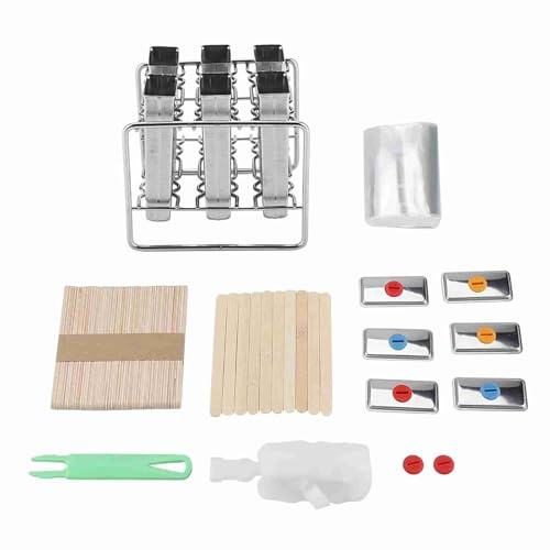 Molde de helado de acero inoxidable, herramienta de cocina duradera para bricolaje, paletas de hielo caseras, uso doméstico Industrial, Color plateado, juego de 6 uds. (Doble ranura de cabeza plana)