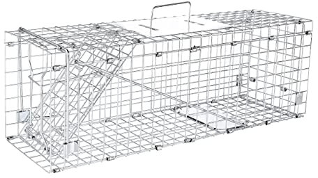Elbe Safe Marderfalle lebend, Lebendfall für Marder, lebende Tierfalle aus Draht, verzinkt, bissfest, Katzenfall, Fuchsfalle, Hasenfalle, 61x18x21 cm, 1 Falltür, Handgriff, wetterfest