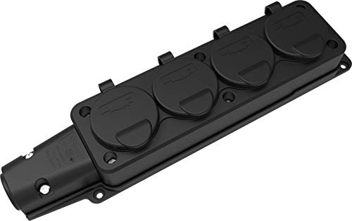 Schuko Vollgummi Stecker, Kupplung, oder Schuko Steckdose Gummi SET 16A/250V (4-fach Steckdose)