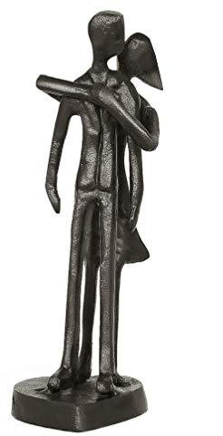 Aoneky Liebevolle Paar Eisenskulptur - Geschenk zum Geburtstag, Hochzeit, Hochzeitstag, Weihnachten - Statue Mann Frau - Hauptdekoration, Familie (Hinter Hug Kiss)