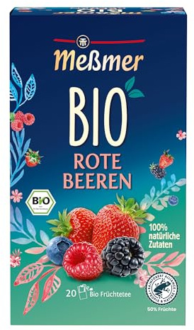 Meßmer Bio Rote Beeren | 100% natürliche Zutaten | 20 Teebeutel | Vegan | Glutenfrei | Laktosefrei