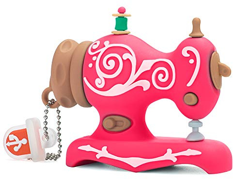 leizhan 64GB USB Stick Silikon Nähmaschine Cartoon 2.0 Flash-Memory Stick Pen Drive Laptop Computer PC Windows - Rosa