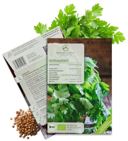 Semi di coriandolo biologiche - Semi di erbe aromatiche da coltivare in cucina, sul balcone, sul orto rialzato e in giardino