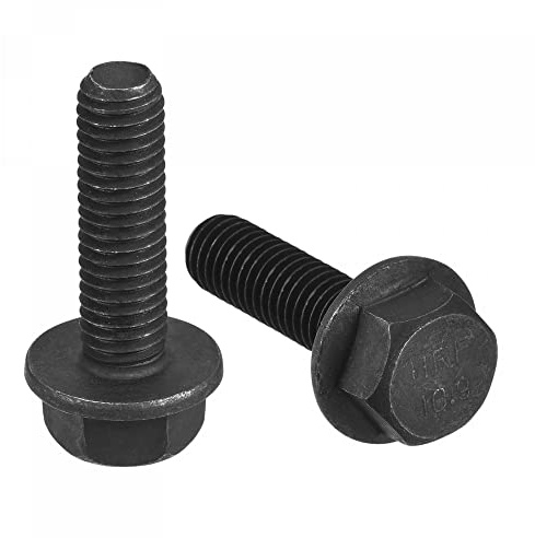 sourcing map Metric M8x25mm Hex Flange Bolts, 5pcs 10.9 Grade Carbon Steel Hexagon Head Screws