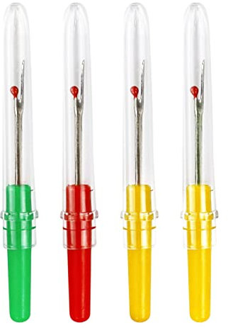 4-Stück Nähen Nahttrenner, Professional Groß & Klein Fadentrenner mit Schutzhülle zum Öffnen von Nähten und Säumen Nähgarn, Seam, Pfeiltrenner, für Nähte, offene Säume