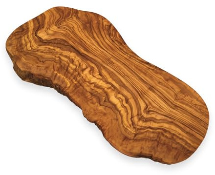 Schneidebrett Naturschnitt The Rustic Art - Handgefertigt aus Olivenholz, 35 cm lang, Vielseitige Servierplatte