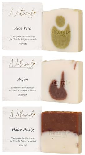 3x Natural Cilt Mix Set Seife - Geschenkset - 100% Naturseife - ohne bedenkliche Inhaltsstoffe - Zertifiziert - Handgemacht - Duschseife für alle Hauttypen - Duschgel - Naturkosmetik