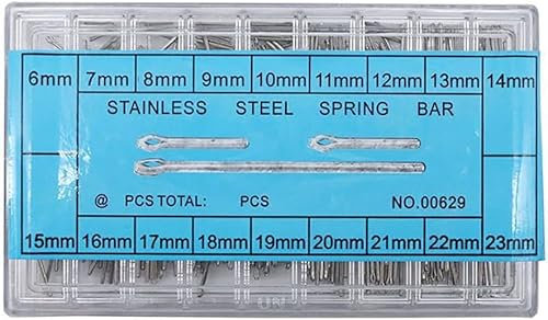 270Pcs Stainless Steel Cotter Pins,This set has 18 different sizes, Watch Band Strap Split Cotter Pins Kit Tool for Watch Bracelet Links, Easy to install (6-23mm)