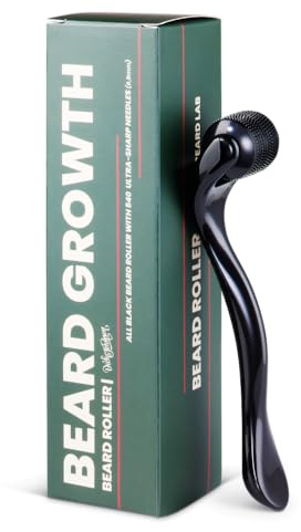 DICK JOHNSON Beard Growth Roller, Microneedling-Tool für Bartwachstum | 500 Nadeln aus chirurgischem Stahl, 0,5 mm, fördert Kollagenproduktion & Durchblutung, für dichteren Bart